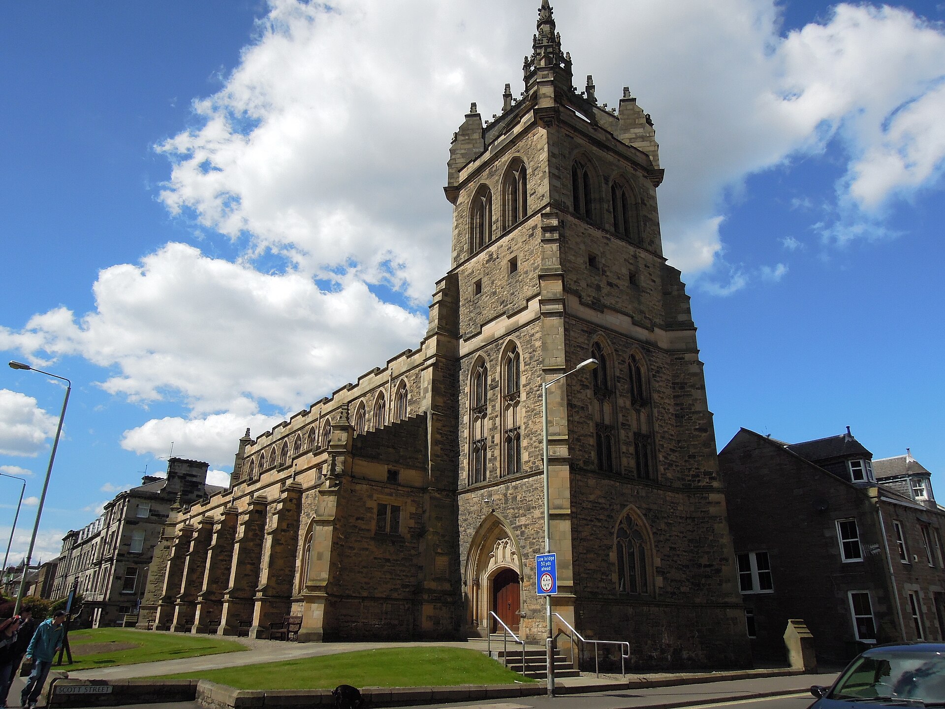 St Leonard's-in-the-Fields Church in Perth, showing its Scots Gothic tower and crown spire