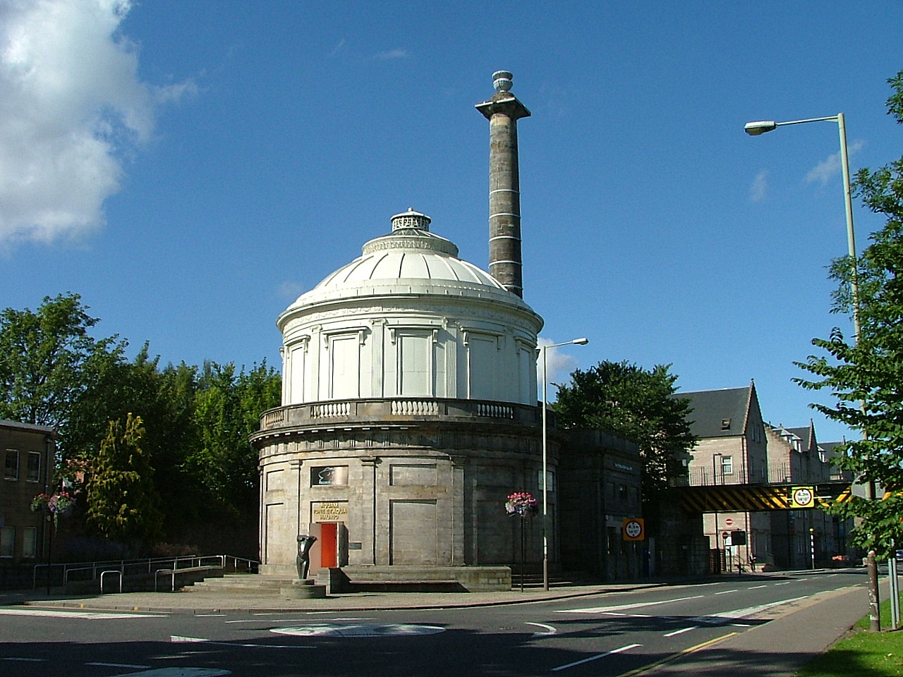 The former Perth Water Works, now the Fergusson Gallery, with its circular tower and tall chimney