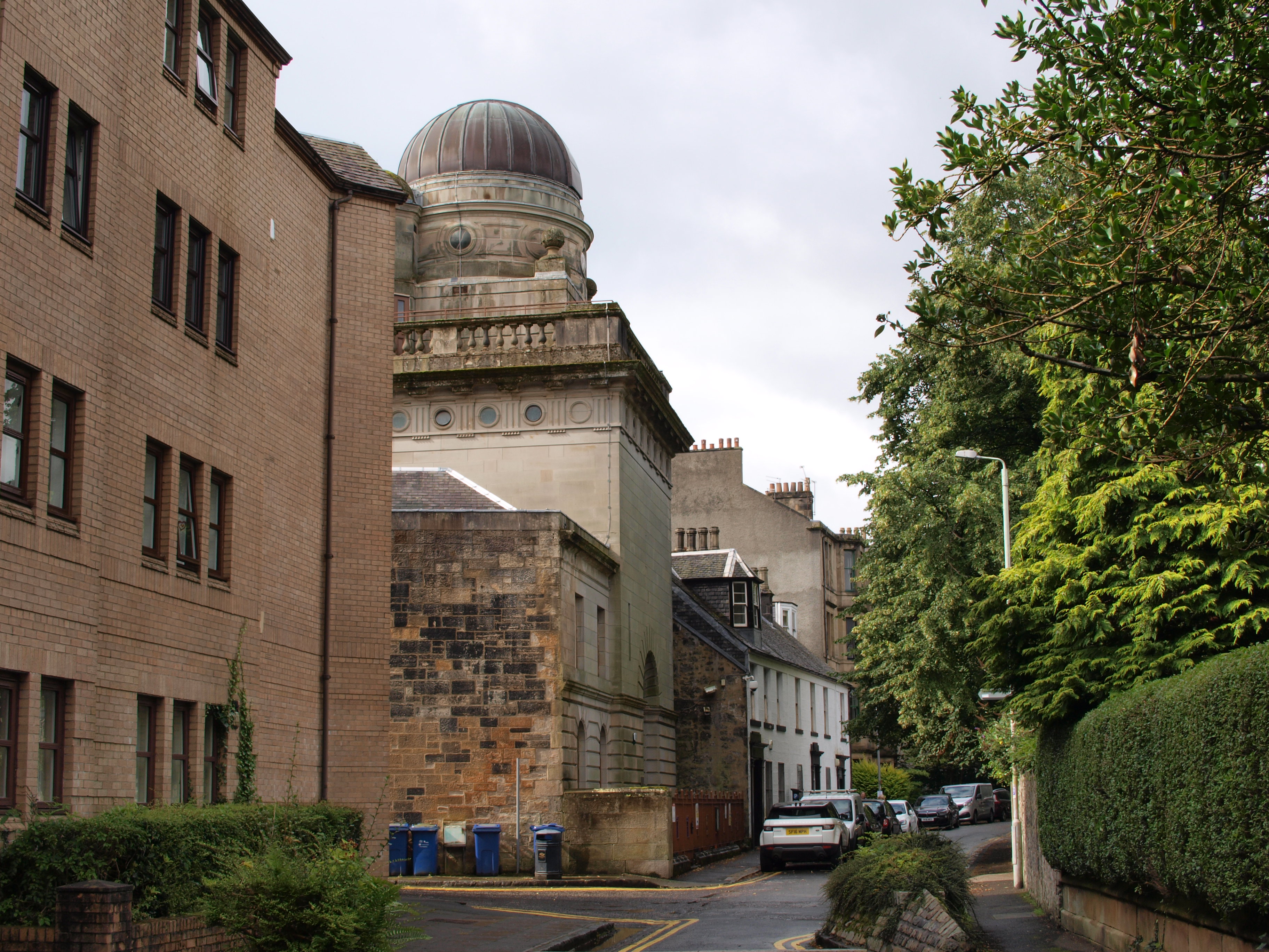 Coats Observatory in Paisley, with its stone tower and domed observing roof.