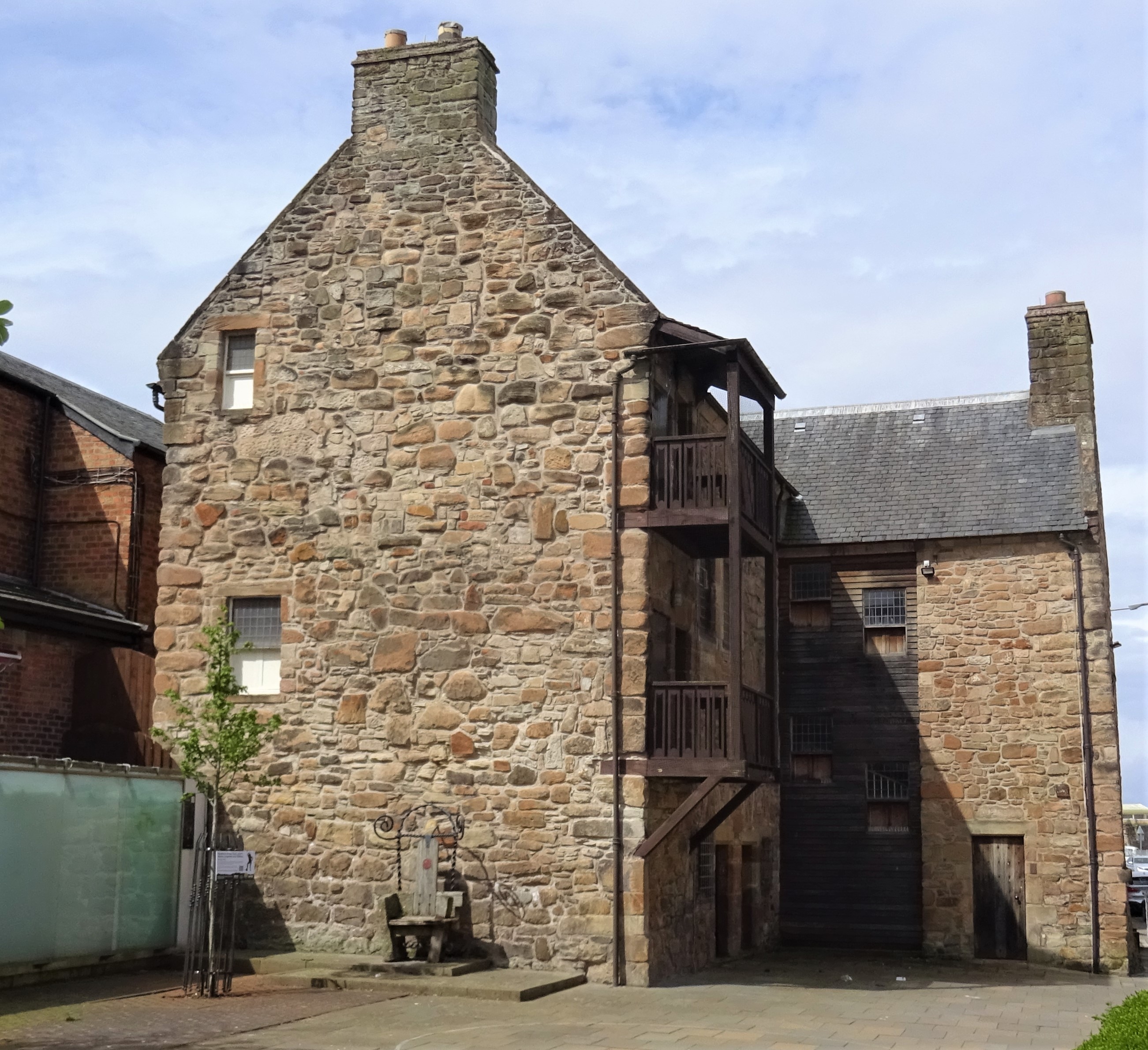 Loudoun Hall in Ayr, viewed from the east across Boat Vennal.