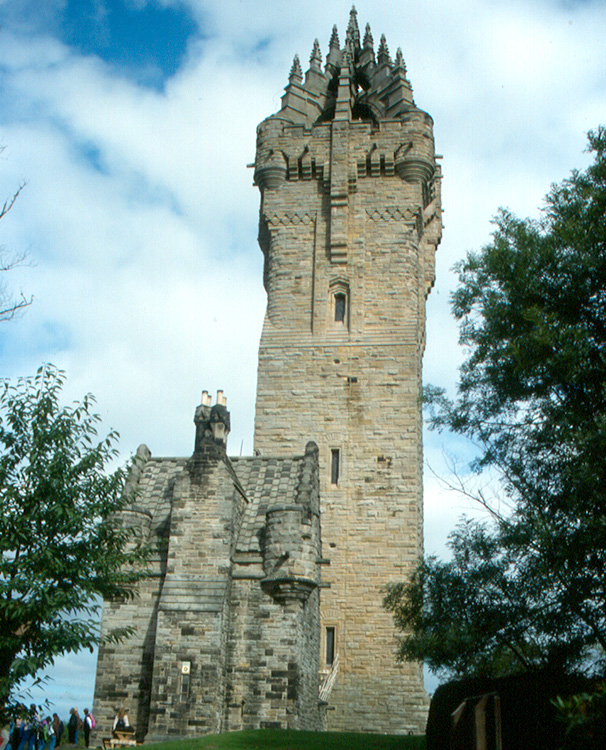 The National Wallace Monument rising above Abbey Craig near Stirling