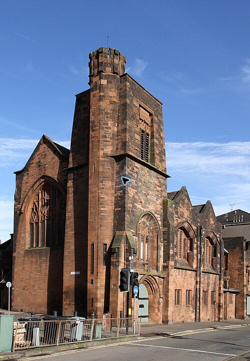 Queen’s Cross Church in Glasgow, designed by Charles Rennie Mackintosh, seen from the street