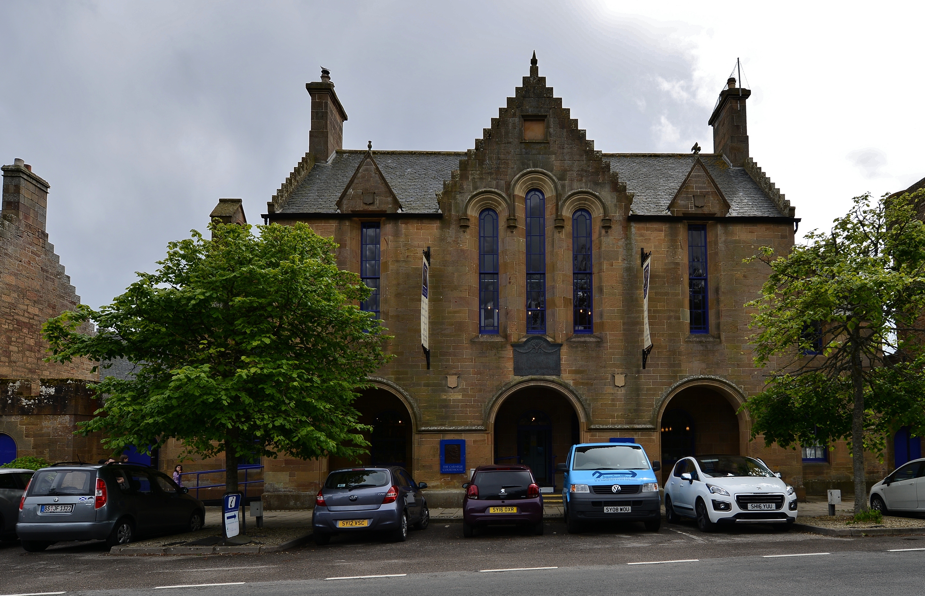 Former Dornoch County Buildings and Court House, the Tudor-Gothic Carnegie Courthouse on Castle Street
