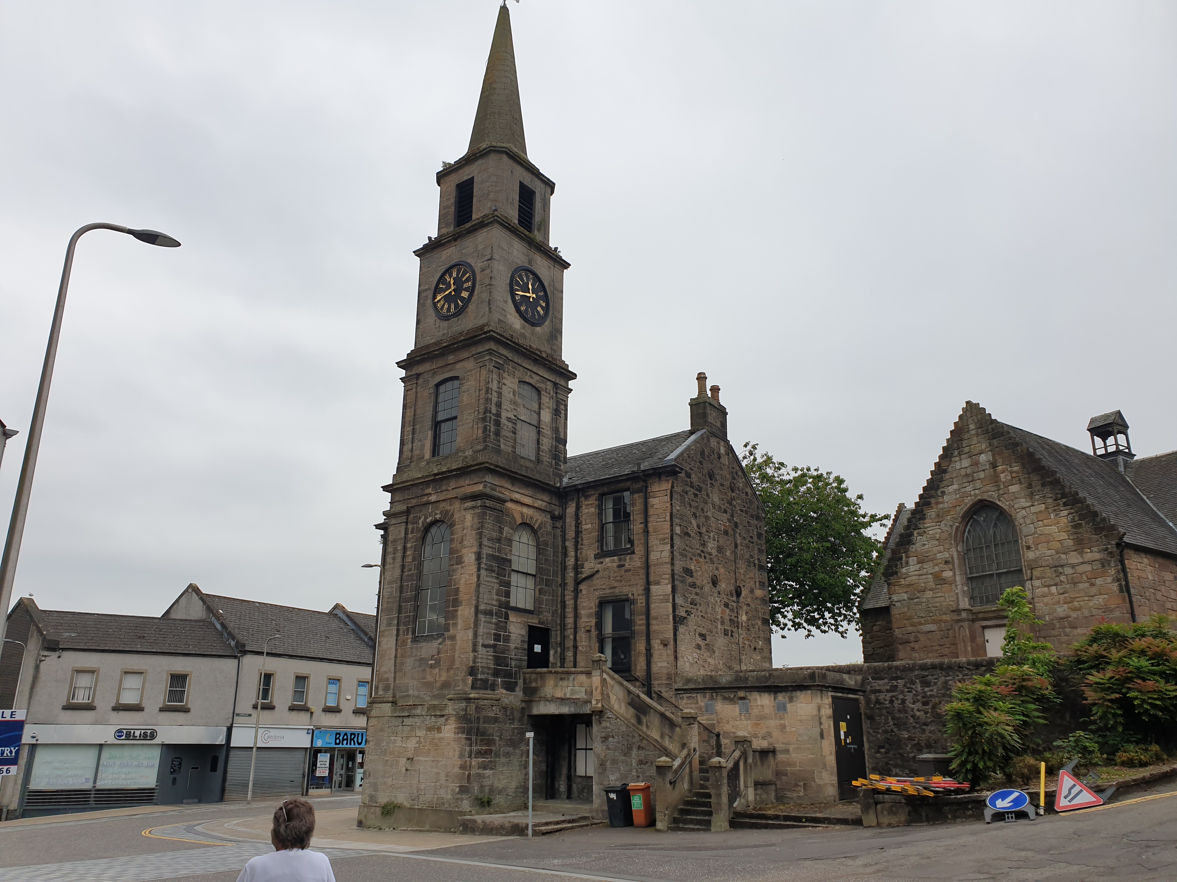 Kirkintilloch Town Steeple rising above the historic town centre
