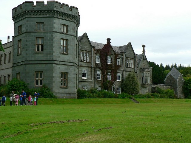 Kilmory Castle at Lochgilphead, seen across its landscaped grounds