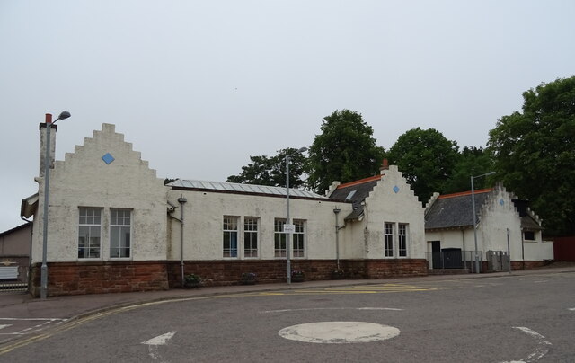 Laurencekirk Railway Station and its listed platform building.