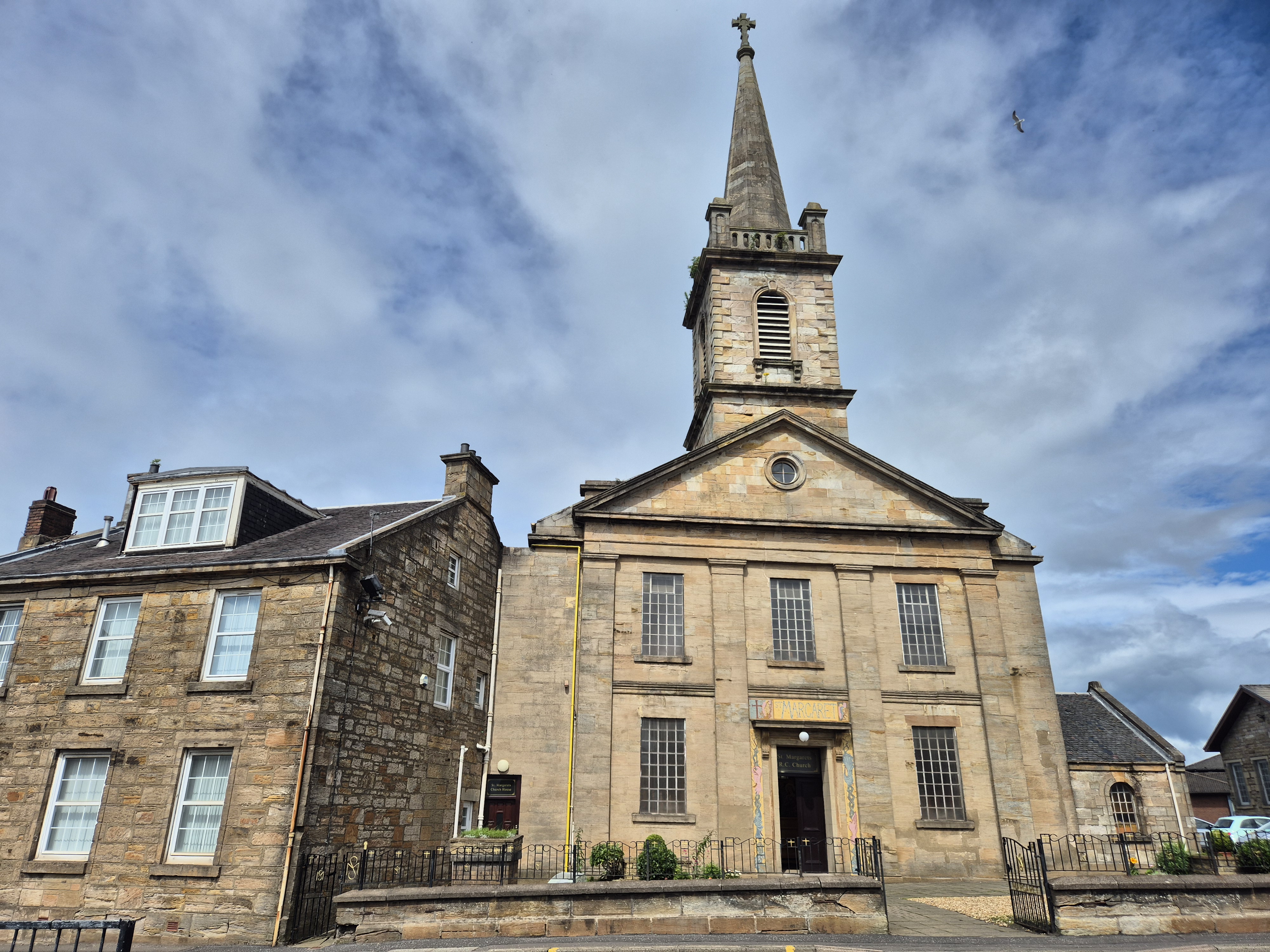 St Margaret's Roman Catholic Church in Airdrie, showing the listed church exterior