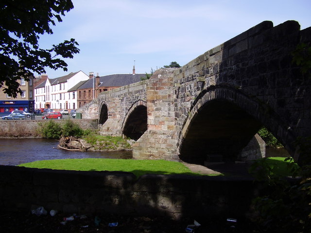 The multi-arched Old Bridge crossing the River Esk at Musselburgh